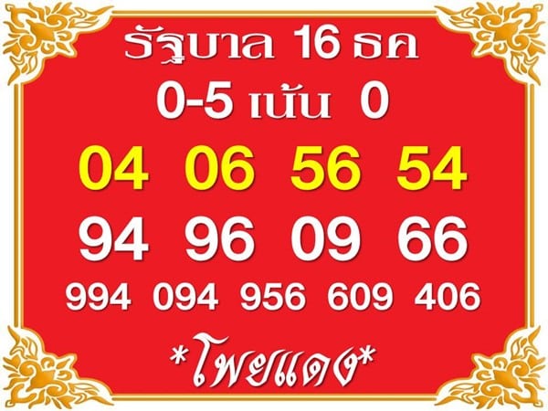 แนวทางหวยรัฐบาล เลขเด็ดหวยรัฐบาล 16 ธค 65