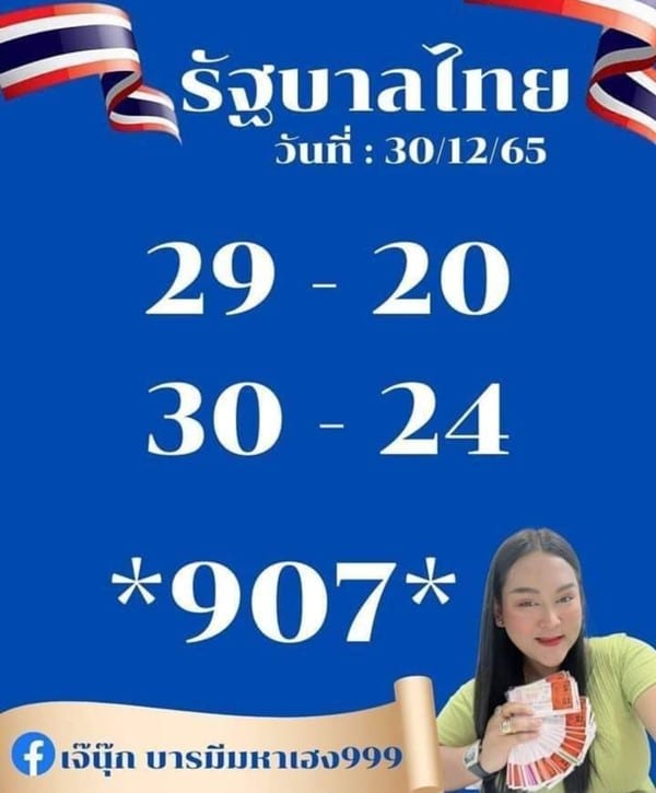 แนวทางหวยรัฐบาล เลขเด็ดหวยรัฐบาล 30 ธค 65