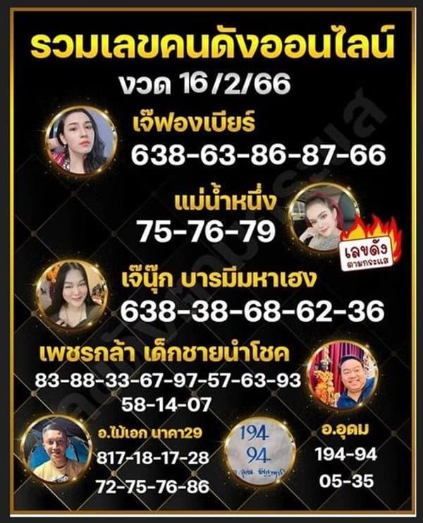 แนวทางหวยรัฐบาล เลขเด็ดหวยรัฐบาล 16 กพ 66