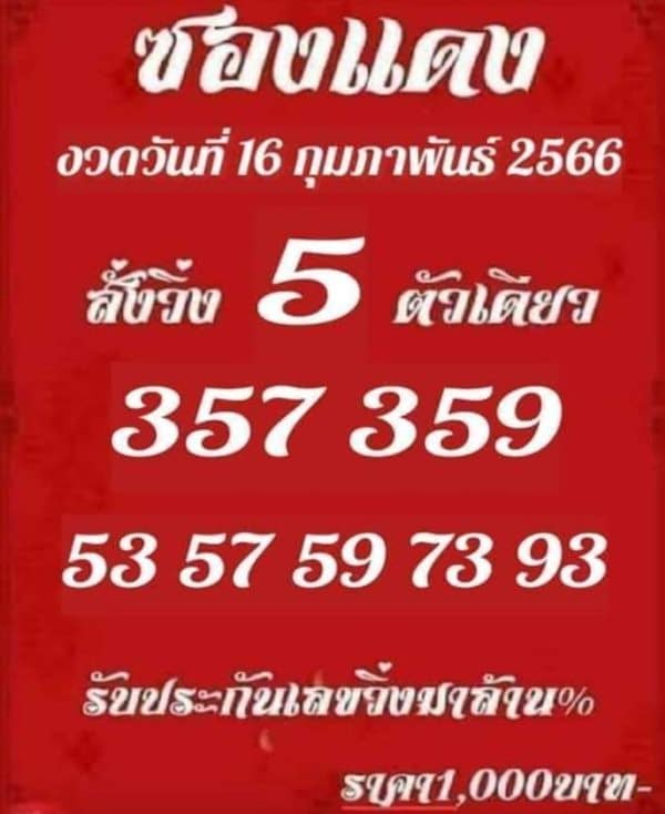 แนวทางหวยรัฐบาล เลขเด็ดหวยรัฐบาล 16 กพ 66