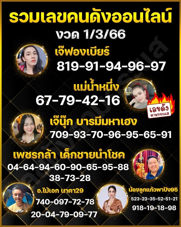 แนวทางหวยรัฐบาล เลขเด็ดหวยรัฐบาล 1 มีค 66