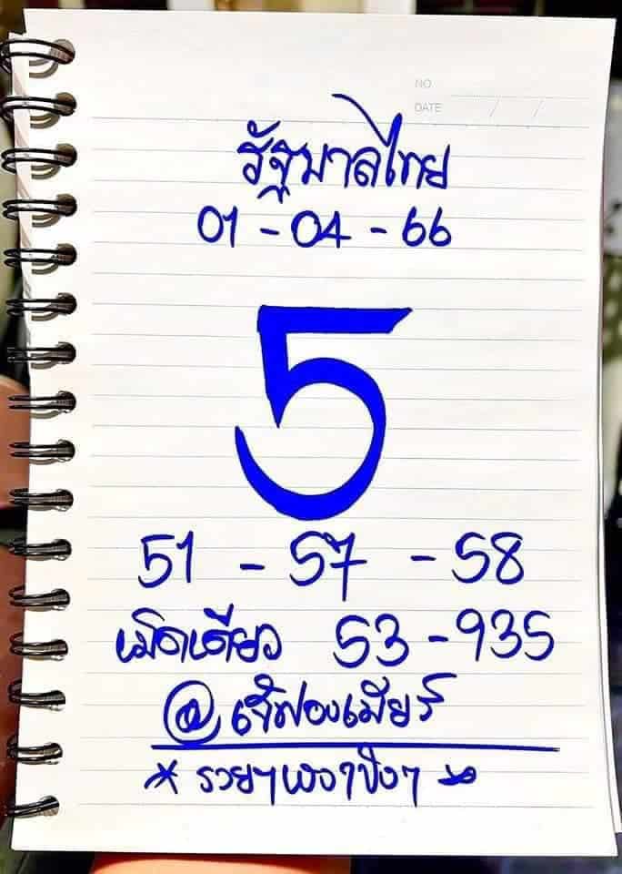 แนวทางหวยรัฐบาล เลขเด็ดหวยรัฐบาล 1 เมษ 66