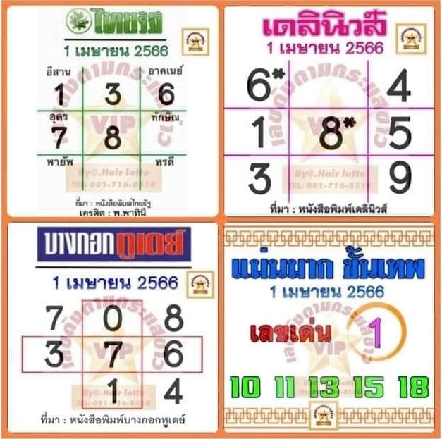 แนวทางหวยรัฐบาล เลขเด็ดหวยรัฐบาล 1 เมษ 66