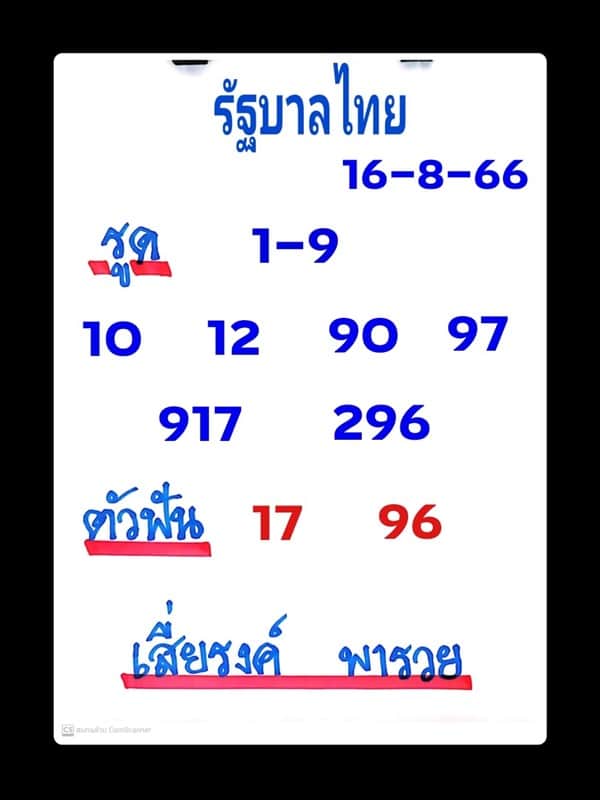 แนวทางหวยรัฐบาลไทย2