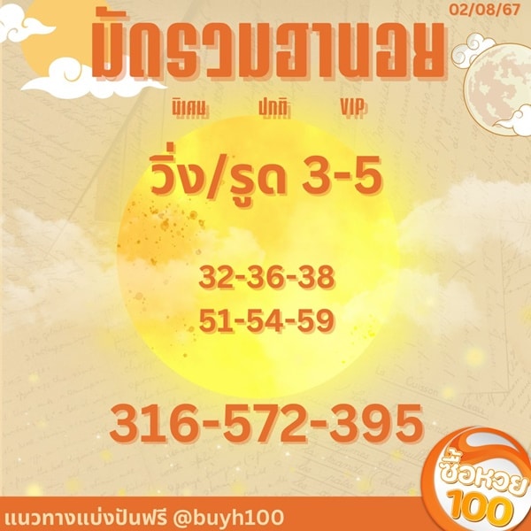 เลขเด็ดหวยฮานอย แนวทางหวยฮานอยวันนี้ 02 สค 67