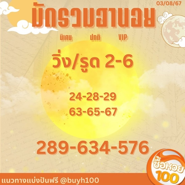 เลขเด็ดหวยฮานอย แนวทางหวยฮานอยวันนี้ 03 สค 67