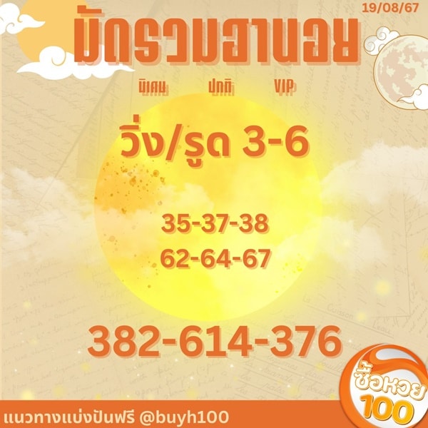 เลขเด็ดหวยฮานอย แนวทางหวยฮานอยวันนี้ 19 สค 67