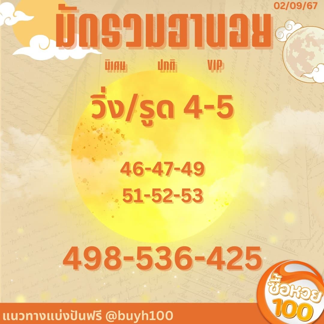 เลขเด็ดหวยฮานอย แนวทางหวยฮานอยวันนี้ 02 กย 67