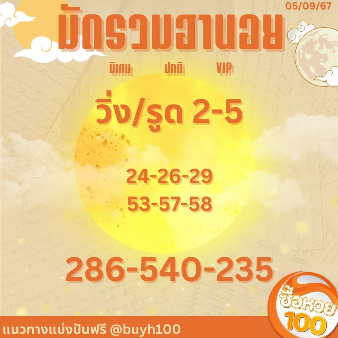 เลขเด็ดหวยฮานอย แนวทางหวยฮานอยวันนี้ 05 กย 67