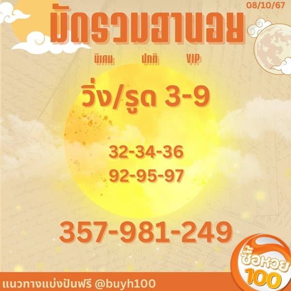 เลขเด็ดหวยฮานอย แนวทางหวยฮานอยวันนี้ 08 ตค 67