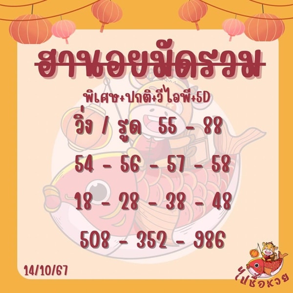 เลขเด็ดหวยฮานอย แนวทางหวยฮานอยวันนี้ 14 ตค 67